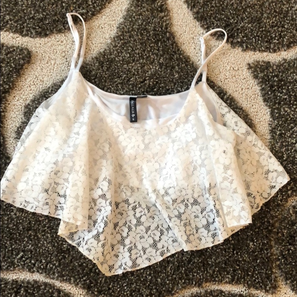 White bra top